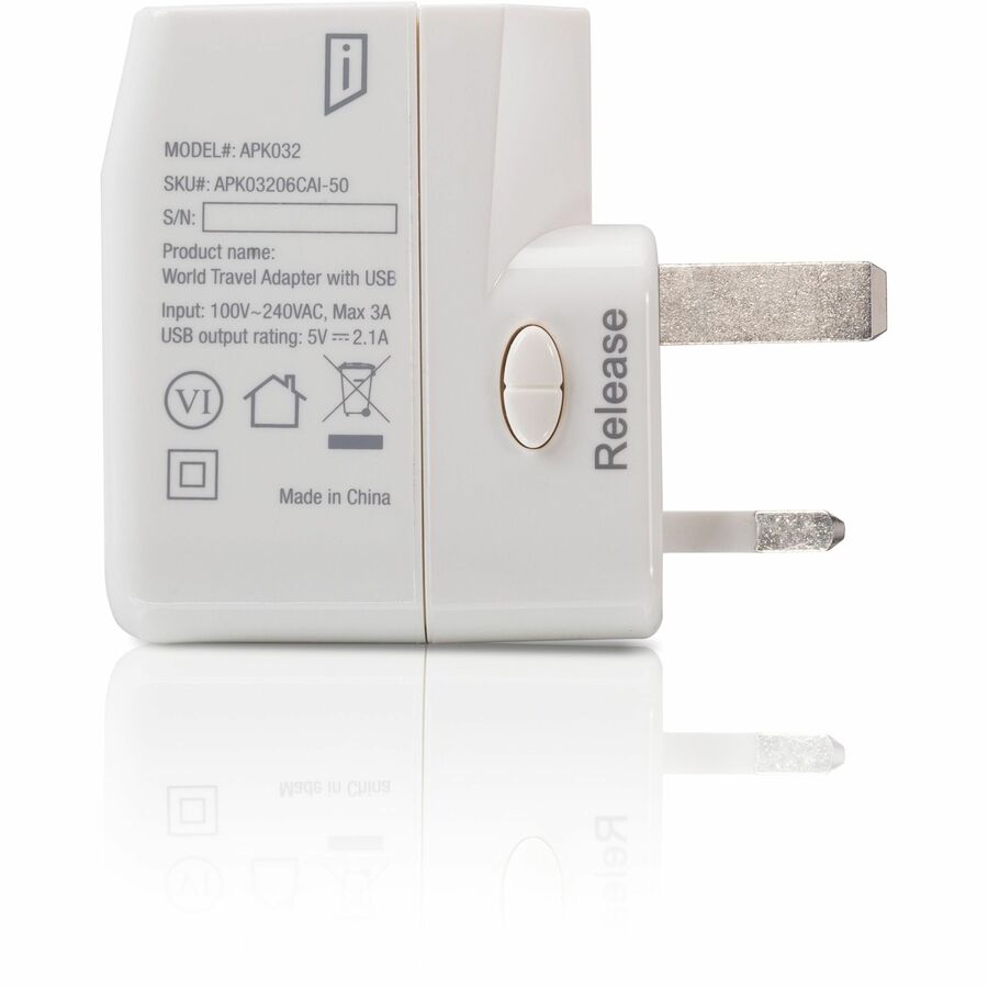 Adaptateur de voyage iStore World avec deux ports de chargement USB APK03206CAI