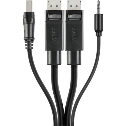Câble Belkin TAA DOUBLE DP/USB/AUD SKVM, DP M/M ; USB A/B, 10' F1D9020B10T