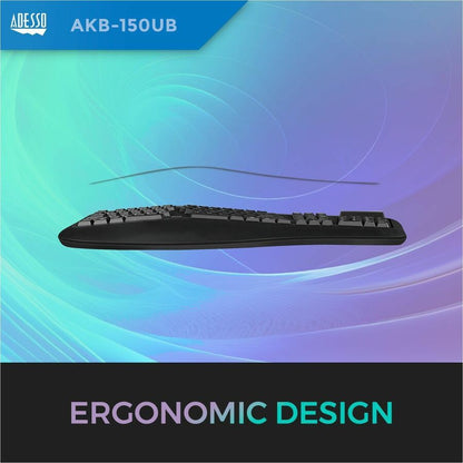 Clavier ergonomique de bureau Adesso (conforme TAA) AKB-150UB-TAA