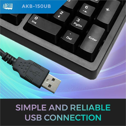 Clavier ergonomique de bureau Adesso (conforme TAA) AKB-150UB-TAA