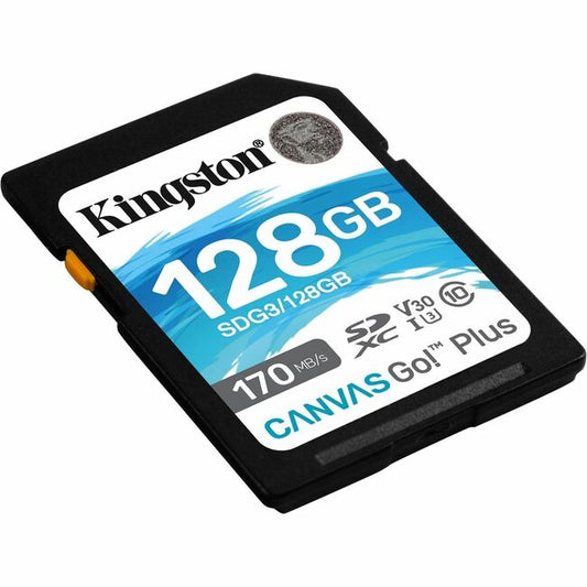 Carte mémoire Kingston Canvas Go! Plus 128 Go Classe 10/UHS-I (U3) V30 SDXC SDG3/128GBCR