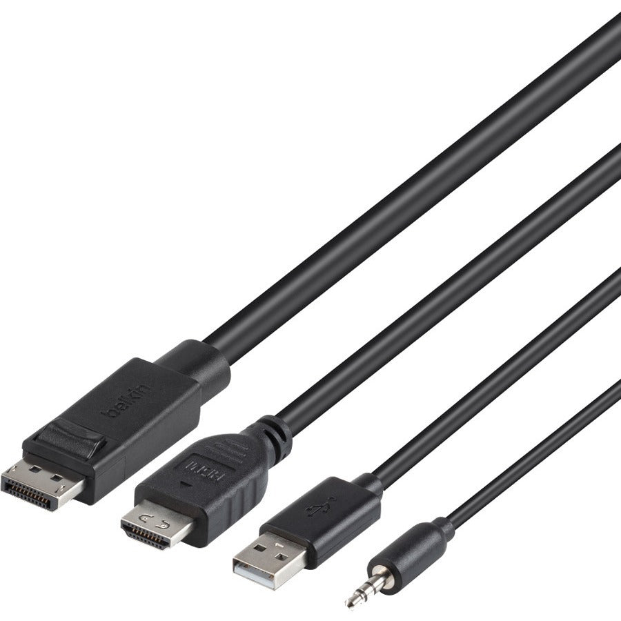 Câble Belkin TAA DUAL (1) HDMI-HDMI (1) DP-DP/USB/AU F1DN2CC-HHPP6T