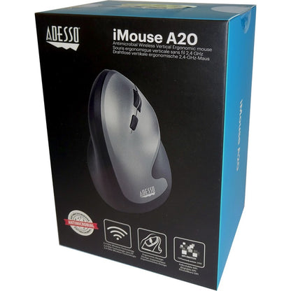 Souris ergonomique verticale sans fil antimicrobienne Adesso IMOUSE A20