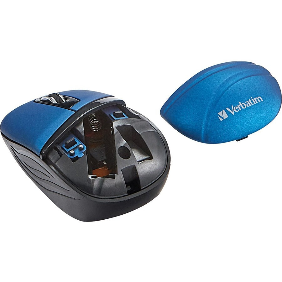 Mini-souris de voyage sans fil Verbatim, série Commuter - Bleu 70705