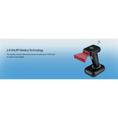 Adesso NuScan 2700R 2D Wireless Barcode Scanner with Charging Cradle NUSCAN2700R