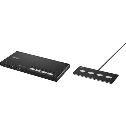Commutateur KVM modulaire sécurisé HDMI double tête 4 ports Belkin PP4.0 avec télécommande F1DN204MOD-HH-4