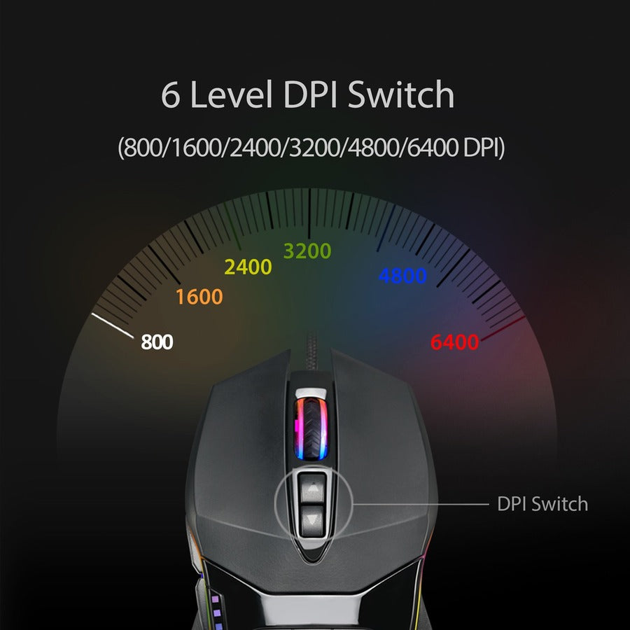 iMouse X5 - Souris de jeu rétroéclairée RVB 6400 DPI IMOUSE X5