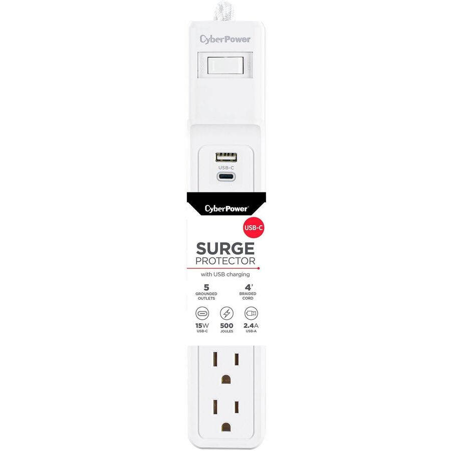 Parasurtenseur/protecteur de surtension à 5 prises CyberPower P504UC P504UC