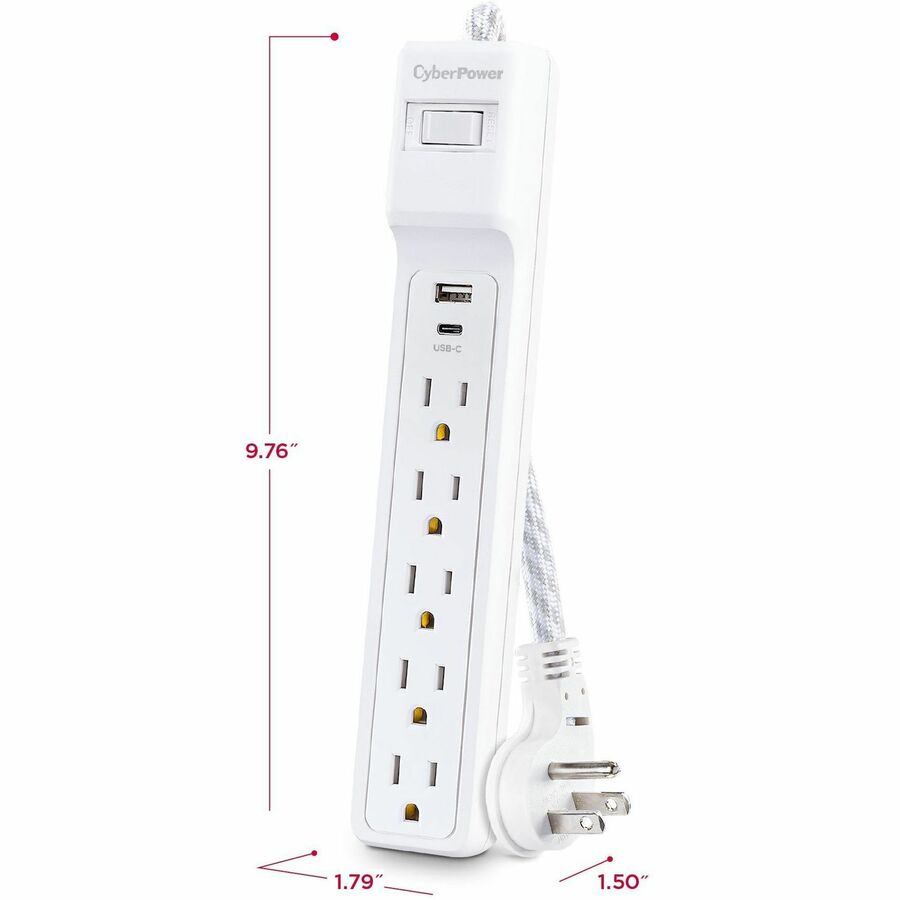 Parasurtenseur/protecteur de surtension à 5 prises CyberPower P504UC P504UC