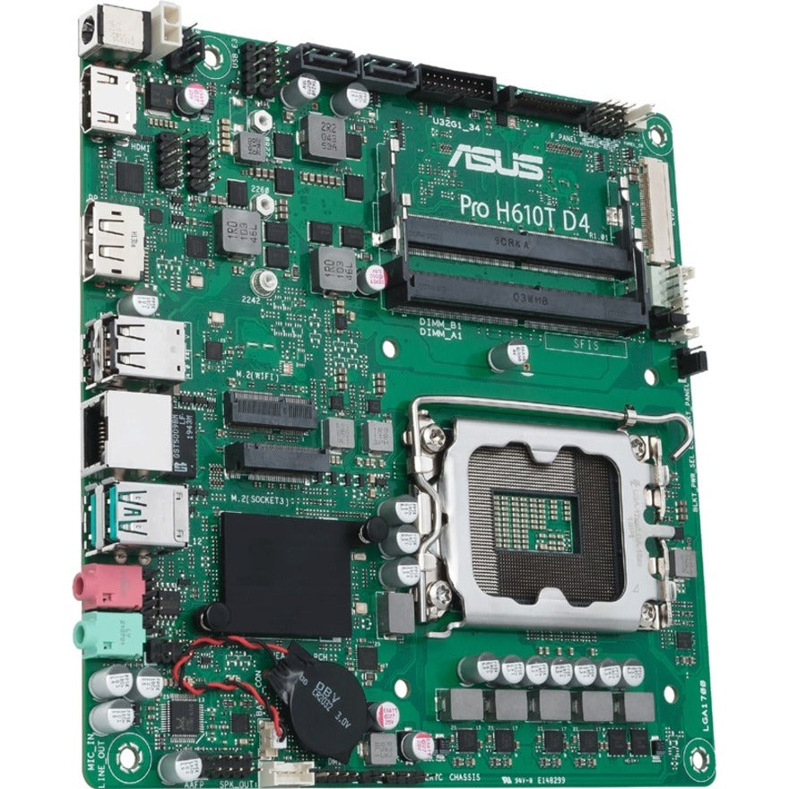 Carte mère de bureau Asus H610T D4-CSM - Chipset Intel H610 - Socket LGA-1700 - Mémoire Intel Optane compatible - Mini ITX PRO H610T D4-CSM