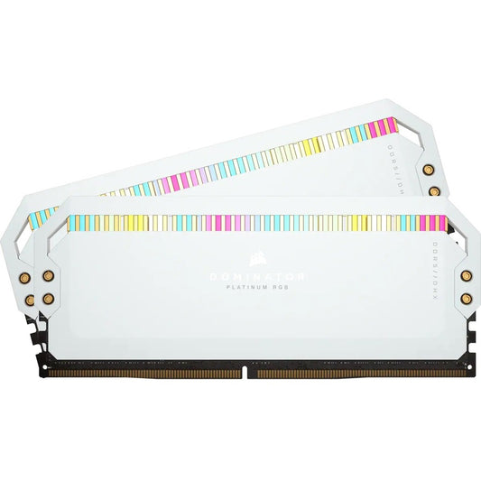 Kit de mémoire Corsair Dominator Platinum RGB 32 Go (2 x 16 Go) DDR5 DRAM 6 200 MHz C36 - Blanc CMT32GX5M2X6200C36W