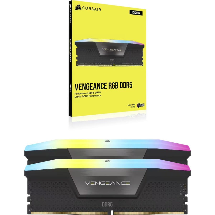 Kit de mémoire Corsair Vengeance RGB 32 Go (2 x 16 Go) DDR5 DRAM 6 400 MHz C36 - Noir CMH32GX5M2B6400C36