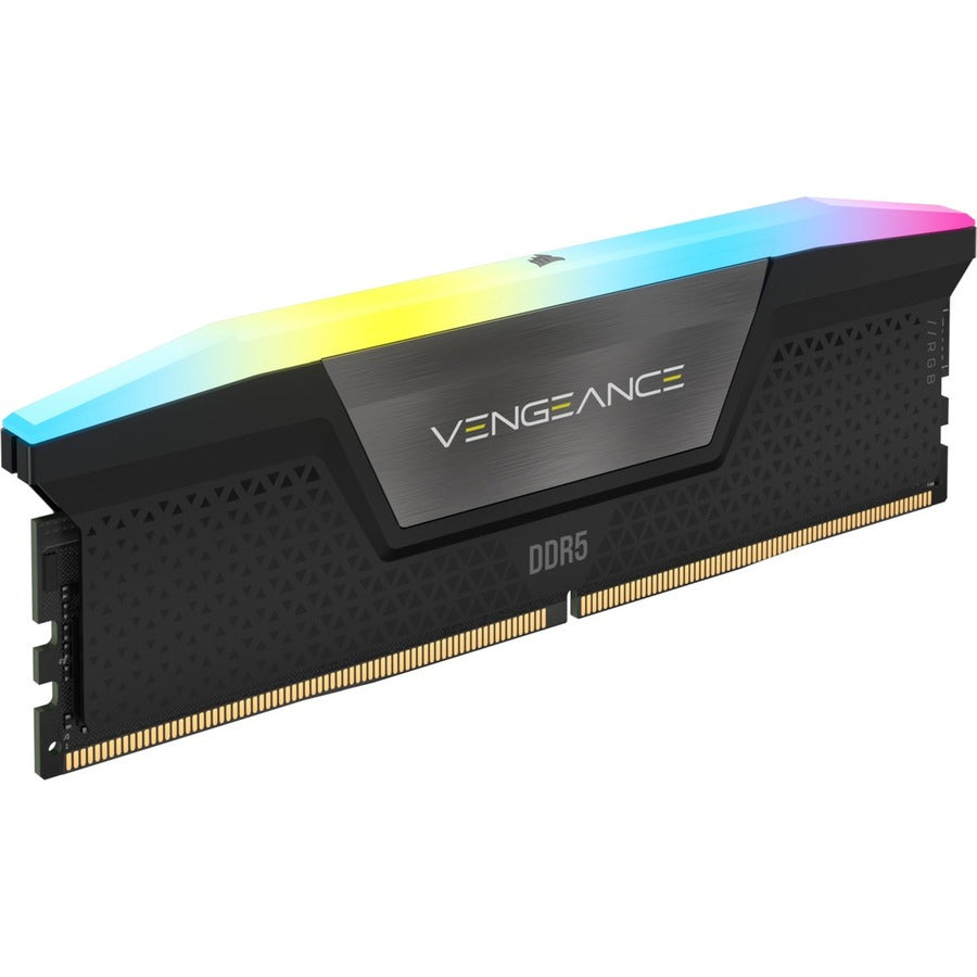 Kit de mémoire Corsair Vengeance RGB 32 Go (2 x 16 Go) DDR5 DRAM 6 400 MHz C36 - Noir CMH32GX5M2B6400C36
