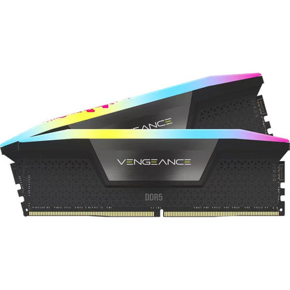 Kit de mémoire Corsair Vengeance RGB 32 Go (2 x 16 Go) DDR5 DRAM 6 400 MHz C36 - Noir CMH32GX5M2B6400C36