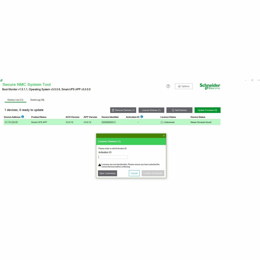 Cartes de gestion de réseau Schneider Electric - Licence - Licence pour 1 appareil - 6 ans SWNMC3SU-6Y-DIGI