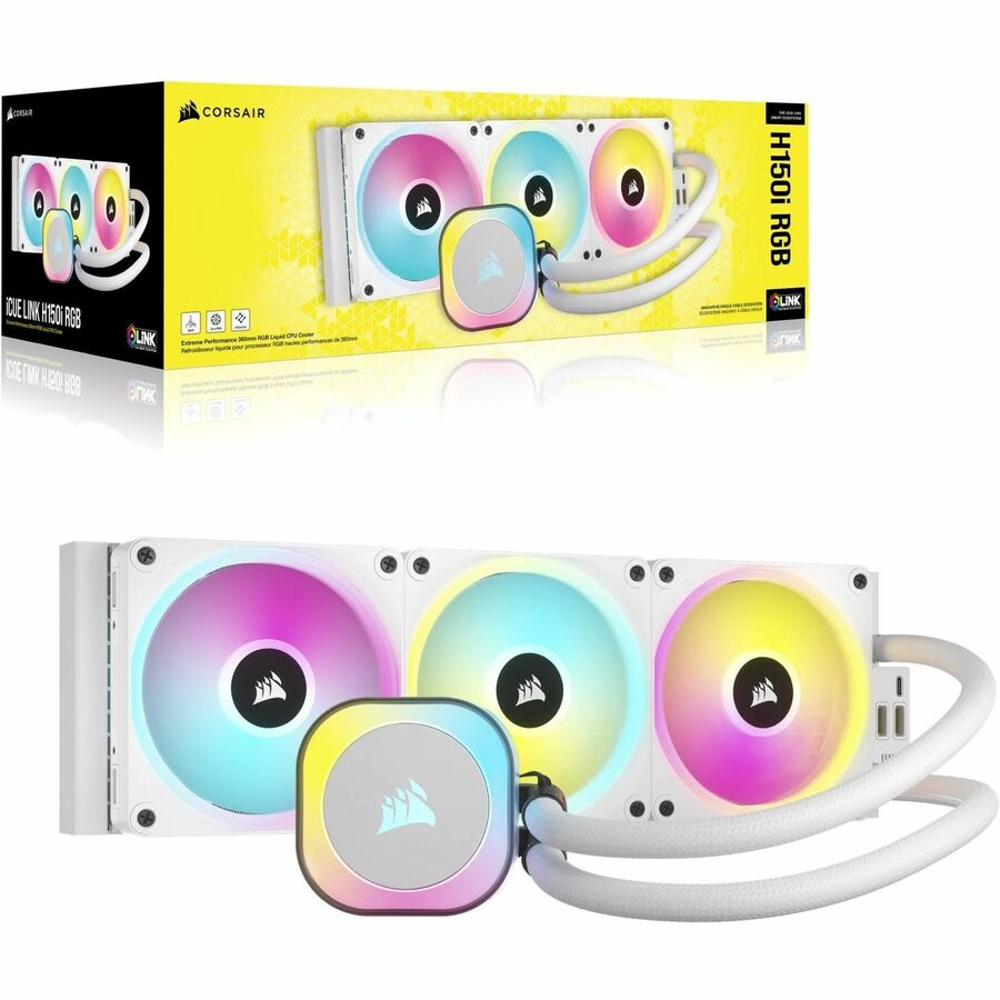 Refroidisseur liquide pour processeur Corsair iCUE LINK H150i RGB AIO - Blanc CW-9061006-WW
