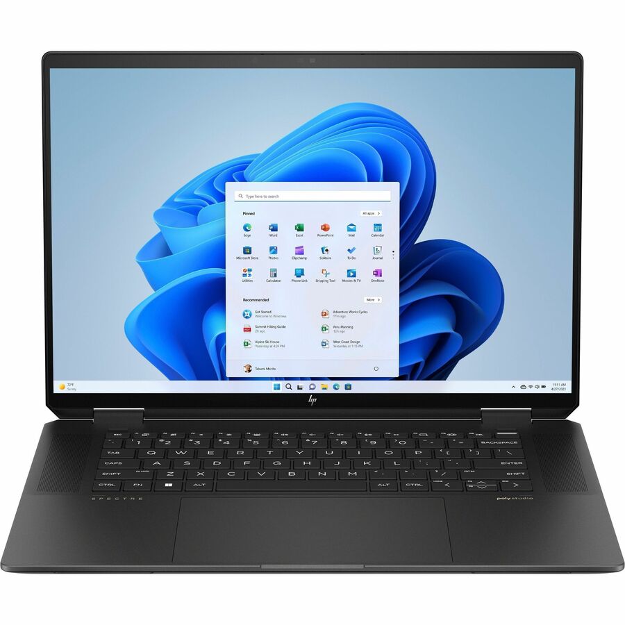 Ordinateur portable convertible 2 en 1 à écran tactile 16" HP Spectre x360 16-aa0000 16-aa0010ca - 2,8K - Intel Core Ultra 7 155H - Plateforme Intel Evo - 32 Go - SSD 2 To - Aluminium noir Nightfall 963A0UA#ABL