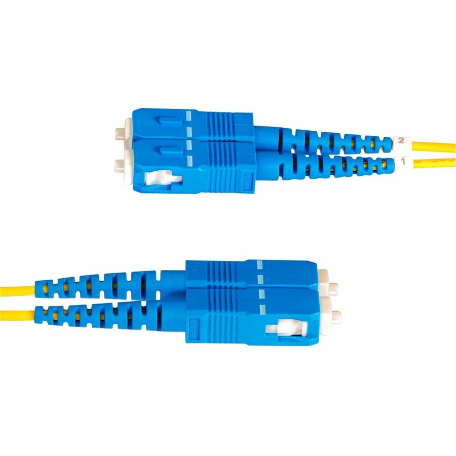 Câble fibre optique duplex monomode LC vers SC (UPC) OS2 de 2 m (6,6 pi), 9/125, 100G, faible perte d'insertion, cordon de raccordement fibre LSZH SMLCSC-OS2-2M