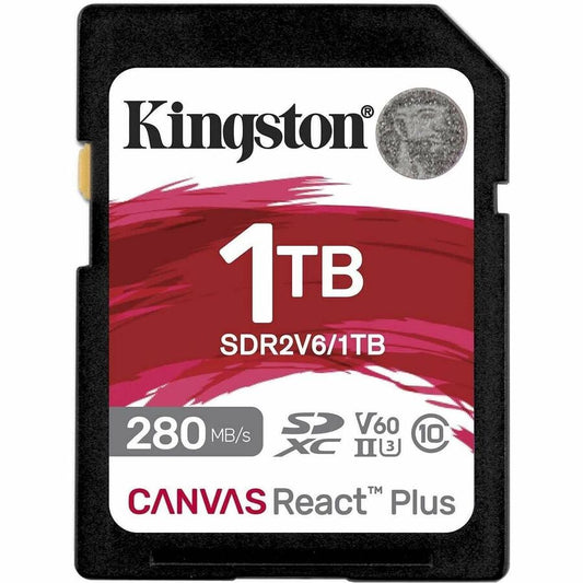 Kingston Canvas React Plus 1 To Classe 10/UHS-II (U3) V60 SDXC SDR2V6/1 To