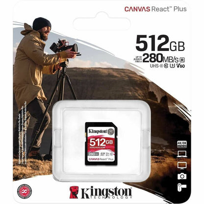 Carte microSDXC Kingston Canvas React Plus 512 Go UHS-II (U3) V60 SDR2V6/512GBCR
