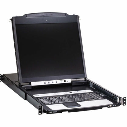 Commutateur KVM sur IP Cat5 16 ports Tripp Lite par Eaton - Écran LCD 19 pouces, 1 utilisateur distant ou 1 utilisateur local, montage en rack 1U, TAA B064C-16-1-IP
