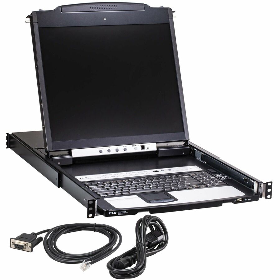 Commutateur KVM sur IP Cat5 16 ports Tripp Lite par Eaton - Écran LCD 19 pouces, 1 utilisateur distant ou 1 utilisateur local, montage en rack 1U, TAA B064C-16-1-IP