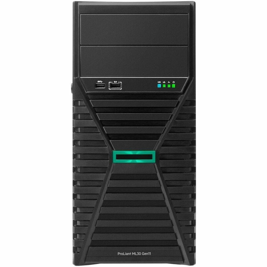 Serveur tour HPE ProLiant ML30 G11 4U - 1 x Intel Xeon E-2434 3,40 GHz - 32 Go de RAM - 1,92 To SSD - (2 x 960 Go) Configuration SSD - Serial ATA/600, 12 Gb/s SAS, contrôleur NVMe P72995-005