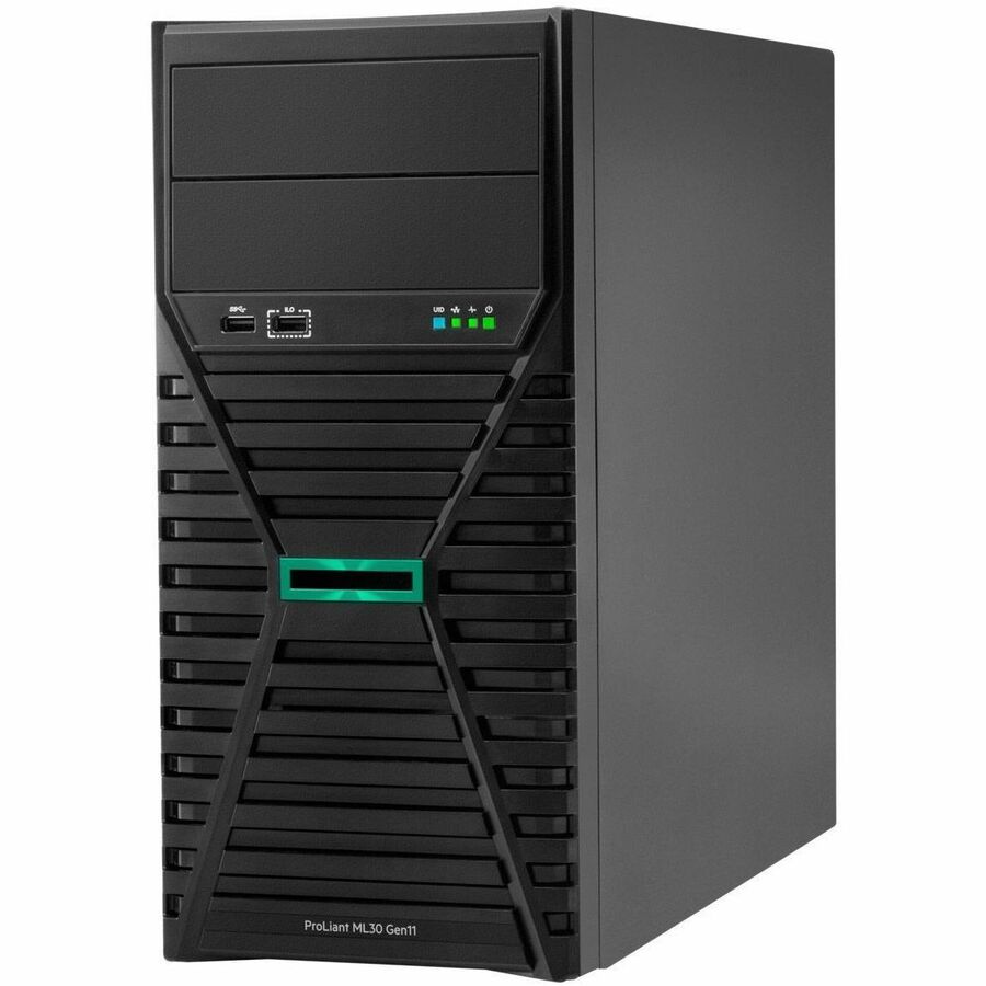 Serveur tour HPE ProLiant ML30 G11 4U - 1 x Intel Xeon E-2434 3,40 GHz - 32 Go de RAM - 1,92 To SSD - (2 x 960 Go) Configuration SSD - Serial ATA/600, 12 Gb/s SAS, contrôleur NVMe P72995-005