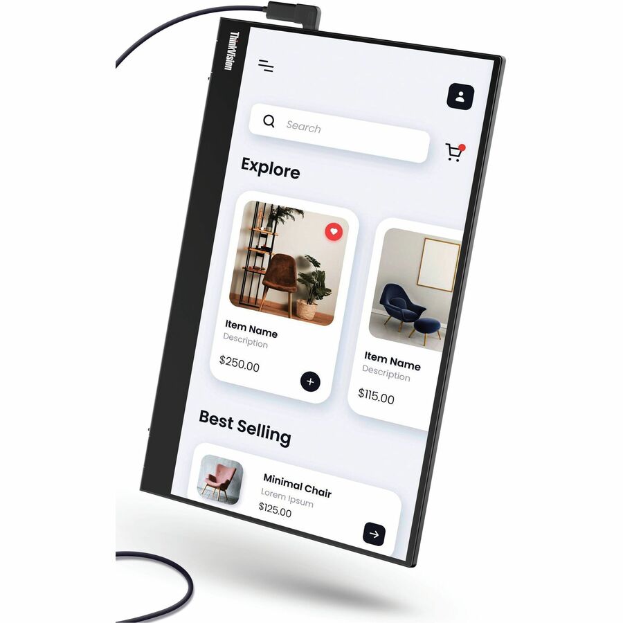 Lenovo ThinkVision M14t 14" (355.60 mm) Class LED Touchscreen Monitor - 16:10 - 6 ms 63FDUAR6US