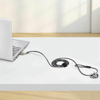 StarTech.com Câble de verrouillage à clé Slim Lock Noble Wedge® compatible avec les fentes, 2 m, sécurité antivol pour ordinateur portable/notebook SNBLK-LAPTOP-LOCK