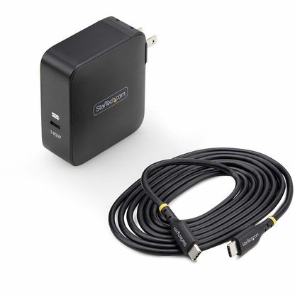 Chargeur mural USB-C 140 W StarTech.com, certifié USB-IF, adaptateur secteur de charge portable GaN PD 3.1, câble USB-C vers USB-C de 1,8 m 1014GCN-WALL-CHARGER