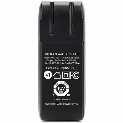 Chargeur mural USB-C 140 W StarTech.com, certifié USB-IF, adaptateur secteur de charge portable GaN PD 3.1, câble USB-C vers USB-C de 1,8 m 1014GCN-WALL-CHARGER