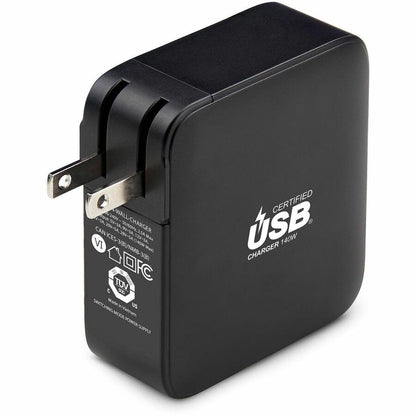 Chargeur mural USB-C 140 W StarTech.com, certifié USB-IF, adaptateur secteur de charge portable GaN PD 3.1, câble USB-C vers USB-C de 1,8 m 1014GCN-WALL-CHARGER