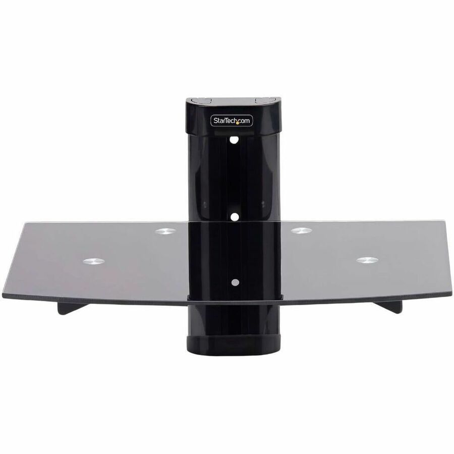 StarTech.com Étagère murale flottante AV, étagère réglable en hauteur pour équipement audiovisuel sous téléviseur, étagère en verre trempé noir 1B-WALL-MOUNT-SHELF