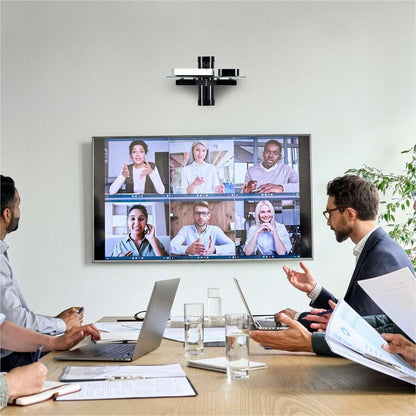 StarTech.com Étagère murale flottante AV, étagère réglable en hauteur pour équipement audiovisuel sous téléviseur, étagère en verre trempé noir 1B-WALL-MOUNT-SHELF