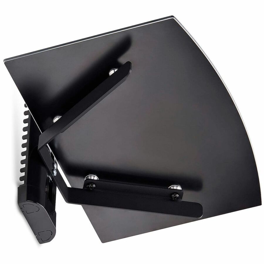 StarTech.com Étagère murale flottante AV, étagère réglable en hauteur pour équipement audiovisuel sous téléviseur, étagère en verre trempé noir 1B-WALL-MOUNT-SHELF