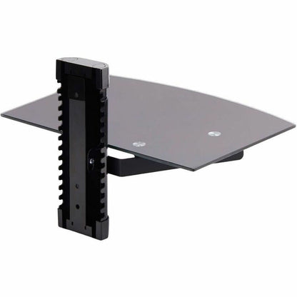 StarTech.com Étagère murale flottante AV, étagère réglable en hauteur pour équipement audiovisuel sous téléviseur, étagère en verre trempé noir 1B-WALL-MOUNT-SHELF