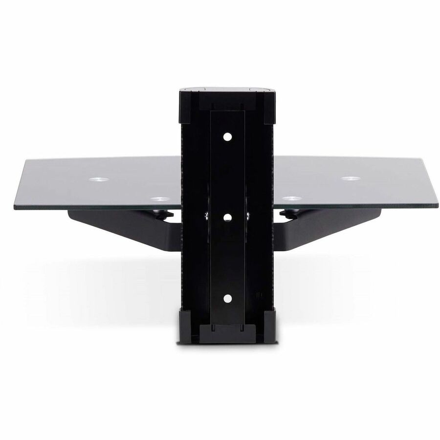 StarTech.com Étagère murale flottante AV, étagère réglable en hauteur pour équipement audiovisuel sous téléviseur, étagère en verre trempé noir 1B-WALL-MOUNT-SHELF