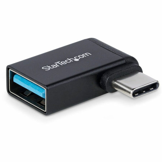 StarTech.com Adaptateur USB-C vers USB-A à angle droit, USB 5 Gbit/s, adaptateur compact USB-C mâle vers USB-A femelle, boîtier métallique durable, M/F USB31CAADGCPRA