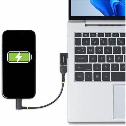 StarTech.com Adaptateur USB-C vers USB-A à angle droit, USB 5 Gbit/s, adaptateur compact USB-C mâle vers USB-A femelle, boîtier métallique durable, M/F USB31CAADGCPRA