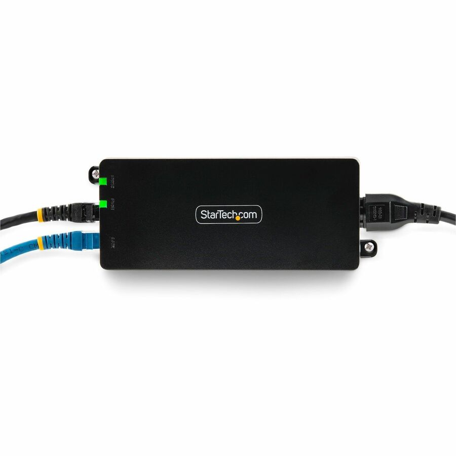 StarTech.com Injecteur PoE++ Gigabit 10 Gbit/s à 1 port, 90 W, Ethernet 2,5/5/10G/10/100/1000M, PoE++ (802.3af/at/bt), montage mural, non géré AF41XC-POE-INJECTOR