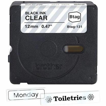 Brother P-touch BTAG-131 Black on Clear Label Tape BTAG131