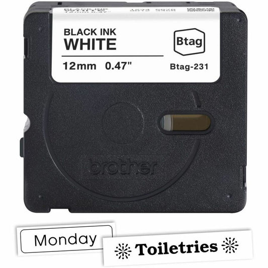 Brother P-touch BTAG-231 Black on White Label Tape BTAG231