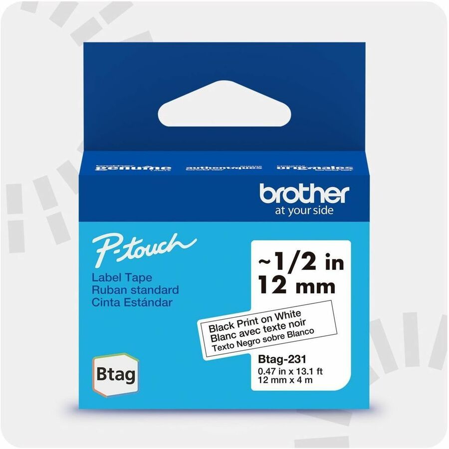 Ruban d'étiquettes noir sur blanc Brother P-touch BTAG-231 BTAG231