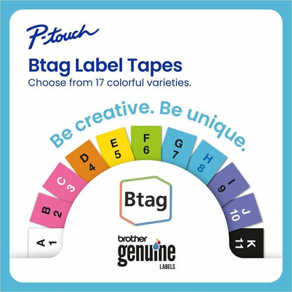 Brother P-touch BTAG-233 Blue on White Label Tape BTAG233