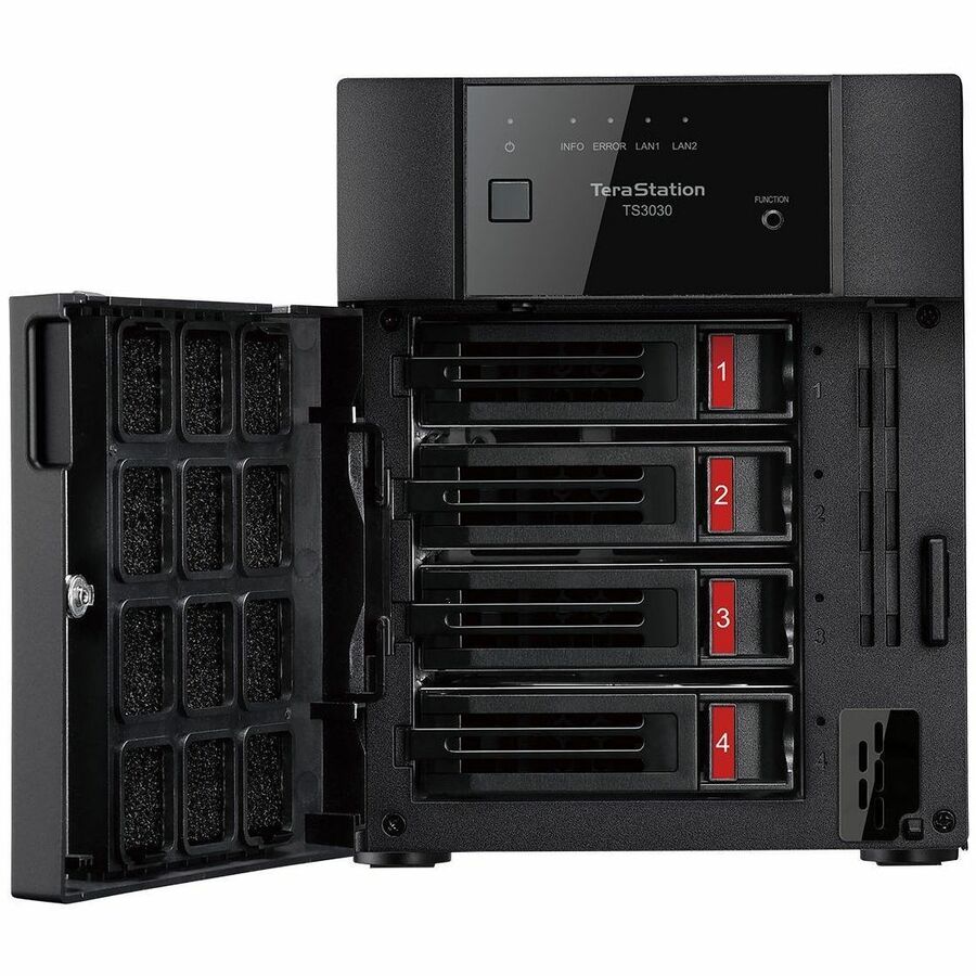 NAS de bureau BUFFALO TeraStation 3430DN à 4 baies, disque dur 32 To (4 x 8 To) inclus, iSCSI 2,5 GBE, conforme TAA TS3430DN3204