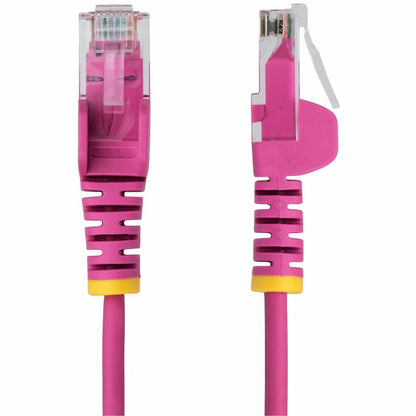 StarTech.com Câble Ethernet CAT6 fin rose de 3 m, RJ45 fin sans accroc, UTP, LSZH, cuivre nu 28 AWG, cordon de raccordement réseau fin, testé Fluke N6PAT10PKS