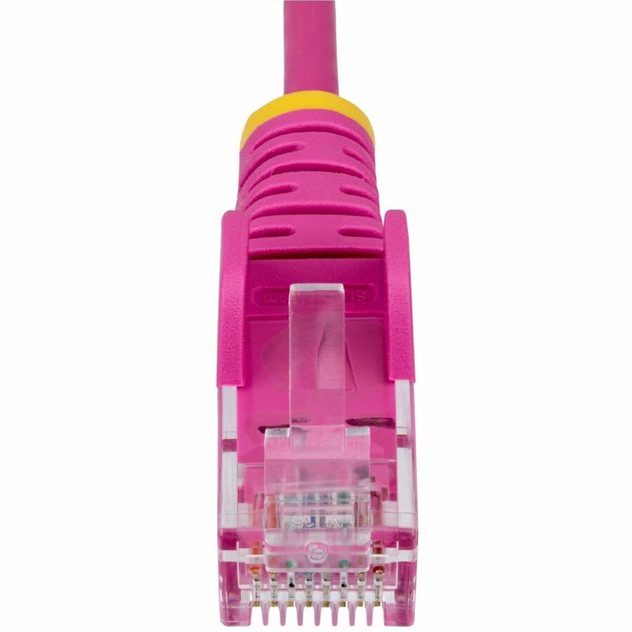 StarTech.com Câble Ethernet CAT6 fin rose de 3 m, RJ45 fin sans accroc, UTP, LSZH, cuivre nu 28 AWG, cordon de raccordement réseau fin, testé Fluke N6PAT10PKS