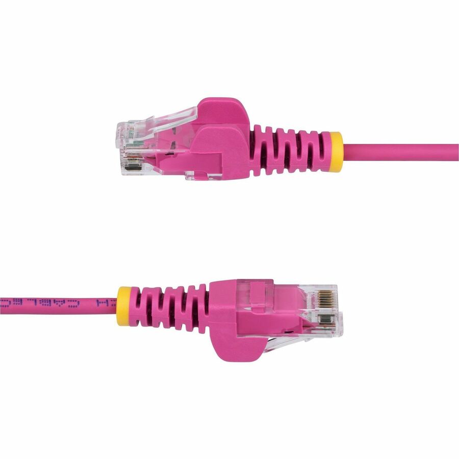 StarTech.com Câble Ethernet CAT6 fin rose de 3 m, RJ45 fin sans accroc, UTP, LSZH, cuivre nu 28 AWG, cordon de raccordement réseau fin, testé Fluke N6PAT10PKS