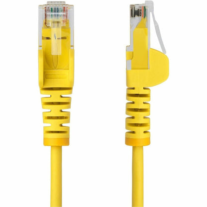Câble Ethernet CAT6 fin jaune StarTech.com de 30 cm, RJ45 fin sans accroc, UTP, LSZH, cuivre nu 28 AWG, cordon de raccordement réseau fin, testé Fluke N6PAT1YLS